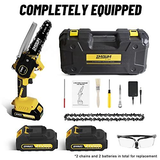 Mini Chainsaw Cordless 6'' with 2×21V Battery, IMOUMLIVE 6 inch, Yellow