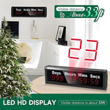 Days Countdown Clock, 1.0&#8221; Yearly Countdown Clocks Up to 999 Days with Hou