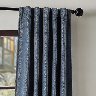 Martha Stewart Naples Chenille Solid Back Tab Window Curtain Panel Pair, 95, ...