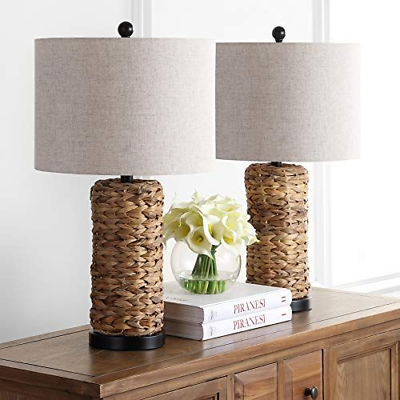 JONATHAN Y JYL6502A-SET2 Set of 2 Table Lamps Elicia 25" Sea 25.0 in, Natural