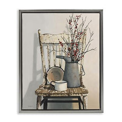 Stupell Industries Vintage Rustic Things Neutral Painting Framed Floater Canv...