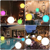 12-in LED Glowing Ball Light, Rechargeable LED Globe Orb Light w/Remote, Dimm...