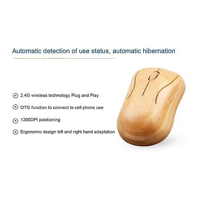 Bamboo Keyboard and Mouse, 2.4GHz Computer Devices with USB Receiver, Optiona...