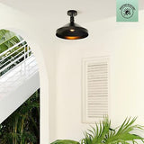 Globe Electric 60000021 1-Light Outdoor Flush Mount Ceiling Light, Matte Blac...