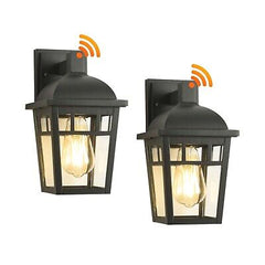 2 Packs Sensor Wall Lights, Dusk to Dawn Outdoor Light Fixtures Wall Mount, L...