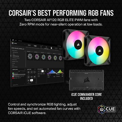 Corsair iCUE H100i Elite CAPELLIX XT Liquid CPU Cooler - Two AF120 RGB Elite ...