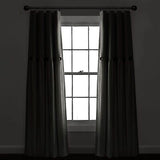 Lush Decor Linen Button 100% Lined Blackout Window Curtain Panel, Single, 40"...