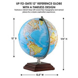 Waypoint Geographic Odyssey Plus Globe, 12" Blue Ocean-Style World Globe, Up-...