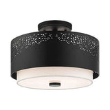 Livex Lighting Noria 3 Light Black Ceiling Mount