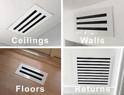 14x12 Modern AC Vent Cover - Decorative White Air Vent - Standard Linear Slot...