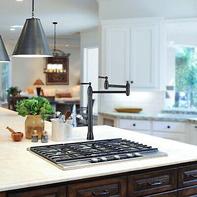 Pot Filler Deck Mount, ARCORA Pot Filler Faucet Oil Rubbed Bronze Kitchen Fol...