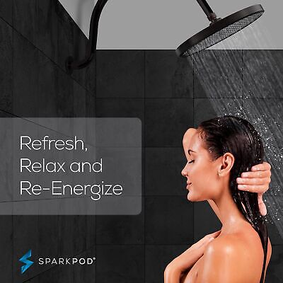 SparkPod 10 Inch Rectangle Rain Shower Head - Ceiling or Wall Mount Rainfall ...