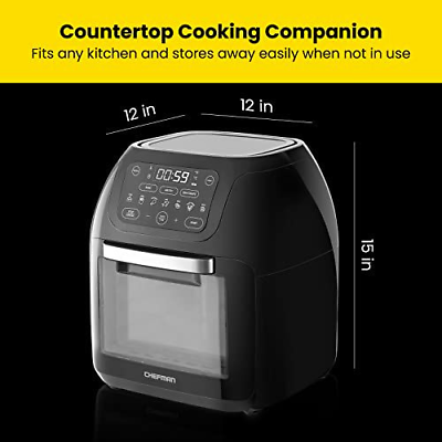 CHEFMAN Multifunctional Digital Air Fryer+ Rotisserie, 10 Quart, Black