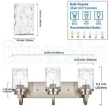 MELUCEE 23.6 Inch Brushed Nickel Vanity Light Modern Bathroom Lights Over Mir...