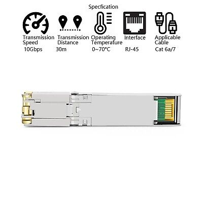 10GBASE-T SFP+ RJ45 Copper Transceiver Module Compatible with HPE BladeSystem...