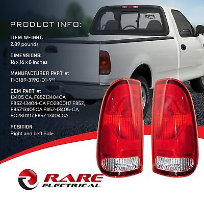 RAREELECTRICAL New Tail Light Pair Compatible With Ford F-150 F-250 1997-2004...