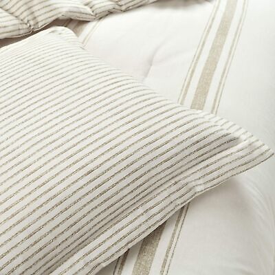 Lush Decor Comforter Farmhouse Stripe, King, Neutral Comforter Set