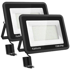 150W LED Flood Light Outdoor, 900W Equivalent LED Security Light with Plug, 6...