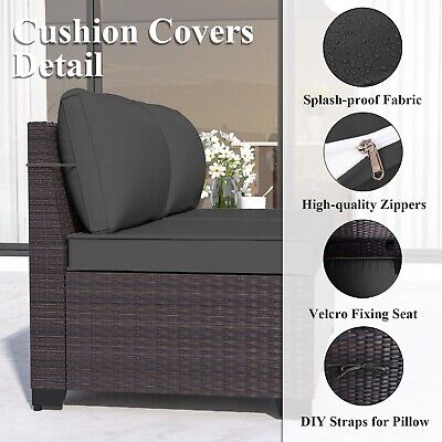 11 Piece Patio Cushion Covers,Water Resistant Durable Outdoor Cushion Covers ...