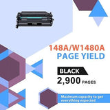 148A Toner Cartridge Black 4 Pack Compatible Replacement for HP 148A 148X W14...