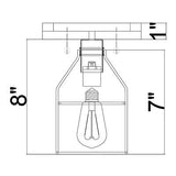 Warehouse of Tiffany IMC469A/1IWG Koko 1-Light Wood and Metal Cage Flush Moun...