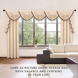 ELKCA Thick Chenille Window Curtains Valance for Living Room Beige Valance wi...