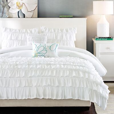 Intelligent Design Comforter Set Queen, Waterfall Multi Layers Ruffle Comfort...