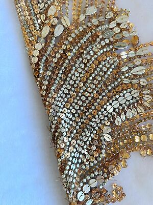 wtbv.n 100% Handmade rhinestones applique on white net sew on beads crystal p...