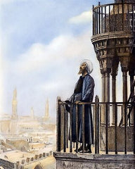 Islam Muezzin Na Muezzin Calling Muslims To Prayer From The Minaret Of A Mosq...