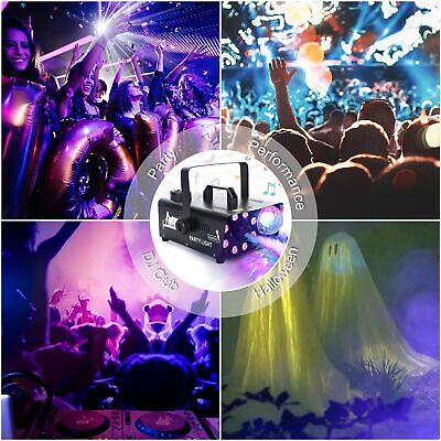 ATDAWN Fog Machine with 8 LED Lights and Disco Ball, Wireless Remote Control ...