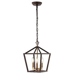 JONATHAN Y JYL7601D Pagoda 10" 3-Light Iron 10", Oil Rubbed Bronze/Brass Gold