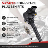 Ignition Coils Pack and Spark Plugs fit for V6 3.0 3.5 Mercedes Benz E350 GLK...