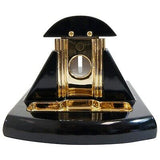 Desk Table Top Cigar Cutter Glossy Black with Gold