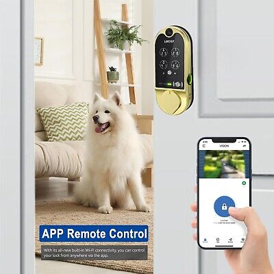 Lockly Vision Smart Lock, Camera Video Two-Way Audio 6-in-1 Keyless Entry Doo...