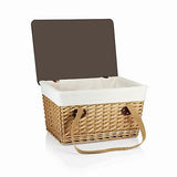 PICNIC TIME Canasta Wicker Picnic Basket With Lid, Small Picnic Basket For 2,...