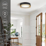 Modern Dimmable Gold and Black Flush Mount Ceiling Light, Minimalist LED Ligh...