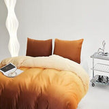 Houseri Velvet Gradient Orange White California King Comforter Set Cream Yell...