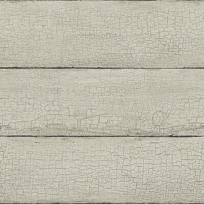 Morgan Grey Distressed Wood Wallpaper Gray