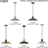 Livex Lighting 41193-07 Metal Shade - 12.5" One Light Mini Pendant, Bronze Fi...