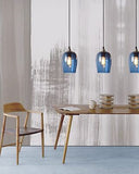 ARIAMOTION Glass Pendant Lights Kitchen Island Blue Modern Light Fixtures Cei...