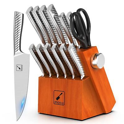 imarku Knife Set, 14PCS Knife Sets for kitchen with block, One-Piece Kitchen ...