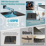 ESNBIA Shower System Black, Bathroom 10 Inches Rain Shower Head with Handheld...