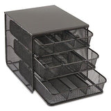 Safco Products 3275BL Onyx Mesh Hospitality Organizer, 3 Drawer, Black