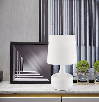 OK Lighting OK-819WH 17.25" H Cheru Touch Table Lamp, Glossy White