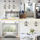 Lantern Pendant Light Black Pendant Light Fixtures 3-Light Black Lantern Pend...