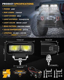 Auxbeam 4.6 Inch LED Pods Light, 2pcs 60w Square Off Road Light Pod, R4 Serie...