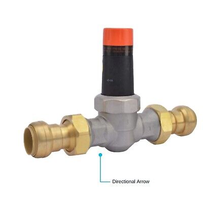 SharkBite 1 Inch EB25 Double Union Pressure Regulating Valve (PRV), Push to C...