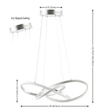 JONATHAN Y JYL7219C Alexia 25" Abstract Integrated LED Metal Adjustable Penda...