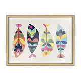 Kate and Laurel Blake MCM Fish Framed Printed Glass Wall Art by Rachel Lee of...