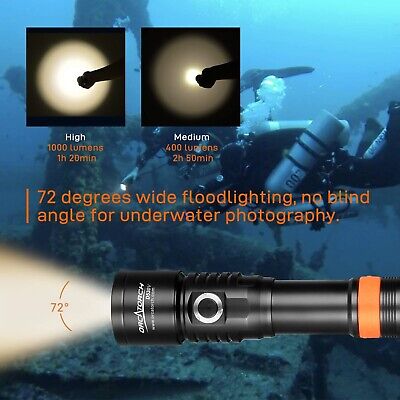 ORCATORCH D530V 1000 Lumen Scuba Dive Video Light 120 Degrees Wide Beam Angle...